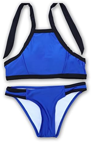 Jakpopin Jakpopin Women's Sexy High Neck Halter Top Bikini Push Up Swimsuit Hot Beachwear
