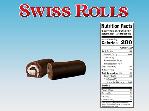 LITTLE DEBBIE SWISS ROLLS, 12 TWIN-WRAPPED CAKE ROLLS, 13.0 OZ BOX, PACK OF 0NE (1)