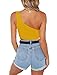 PRETTODAY Women's Sleeveless Crop Tops Sexy Strappy Tees (Small, Yellow)
