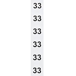White with Black Number 33 Circle Dot Stickers, 3/4
