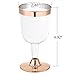 WDF 60Pack Rose Gold Disposable Plastic Cups-6oz Recyclable Unbreakable Wine Glasses- Premium Quality Party Wedding Wine Cups (Rose Gold Wine Glasses)