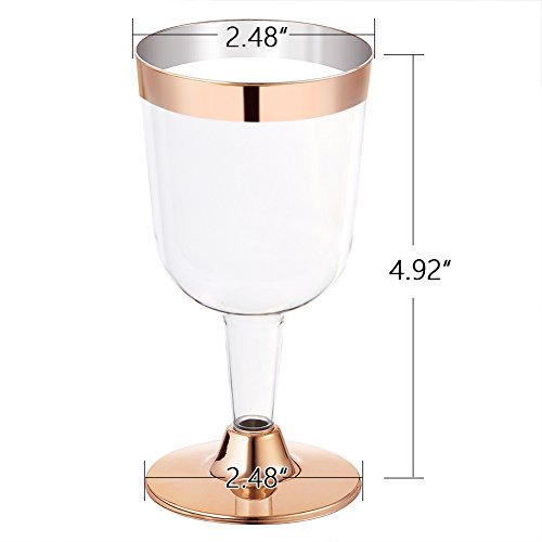 WDF 60Pack Rose Gold Disposable Plastic Cups6oz Recyclable Unbreakable
