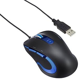 ELECOM レーザーマウス 有線 5ボタン ブルー M-LS13ULBU