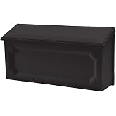 Architectural Mailboxes Windsor Plastic Wall Mount Mailbox, Black, Small | Durable rust-resistant build with weather-resistant outdoor construction.