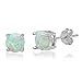 .925 Sterling Silver 6Mm. Round Shape Created Opal Stud Earrings