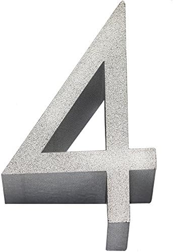 WERSHOW Aluminum Alloy Luxurious Modern House Number Signs/Mailbox Stereo Number with Self-sticker, 3D Metal Shining Reflective/Self-Stick Number, Floating Appearance Number Silver(0.59-1.57INCH)