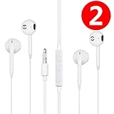 Earphones, Wemoo 2 Pack iPhone Earbuds With Microphone Headphones With Mic Earphones for apple iPhone 6s 6 Plus 5s 5 5c 4s 4 iPad 1 2 3 7 8 9 Earbuds Earphones Earpods.