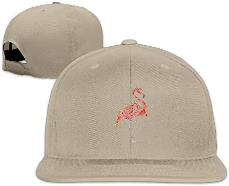 XHX Unisex Watercolor Dots Flamingo Flat Hat Snapback Hip Hop Baseball Cap