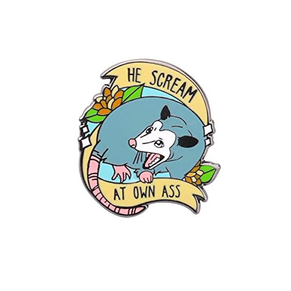 Cenwa Possum 動物愛好家ギフト 彼は自らのお尻を叫ぶ ブローチピン