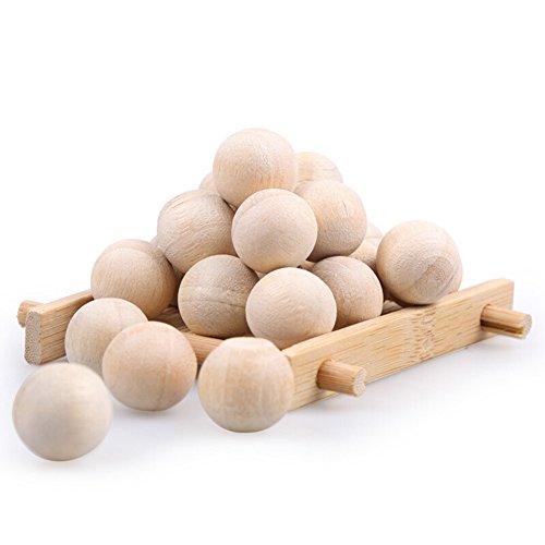 HaloVa Moth Repellent, Natural Camphor Wood Moth Balls, Non-toxic Moth Protection and Clothes Protector for Closet and Drawer Household Storage Essentials Accessories, 50 Pack