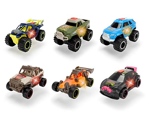 Dickie Toys 203761000 Joyrider, Spielzeugrennauto mit Freilauf, Licht- und Sound, 6 versch. Modelle, 11,5 cm
