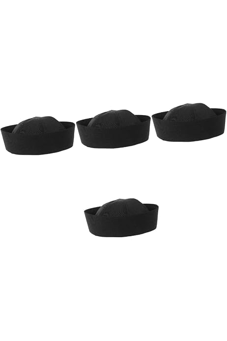 Gorro De Capitán Pirata - Disfraz Náutico Con Ancla Dorada Para Carnaval O Fiestas (Blanco/Negro)
