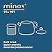 Minos Stunning Polished Stainless Steel Teapot - 17 OZ - With Tea Strainer And Silicon Handle