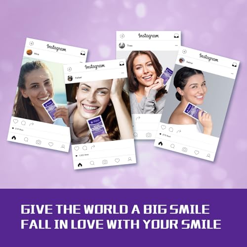 Purple Teeth Whitening Strip - Whitening for Teeth Sensitive, Professional Teeth Whitening Strips, Fast Remove Smoking, Coffee, Wine Stains, Teeth Whitening Kit Pack of 28 Non-Slip Strips