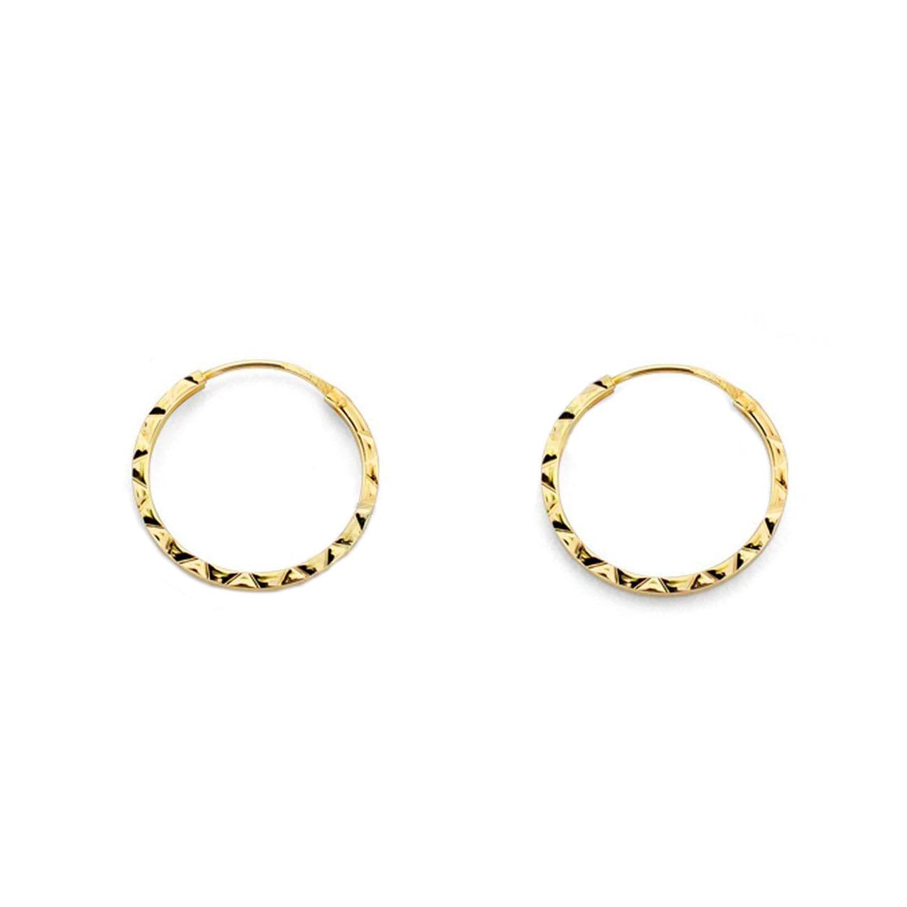 Damen & Kinder Creolen Hoop 14x1 mm Ohrstecker - Gelbgold 18 Karat (750)