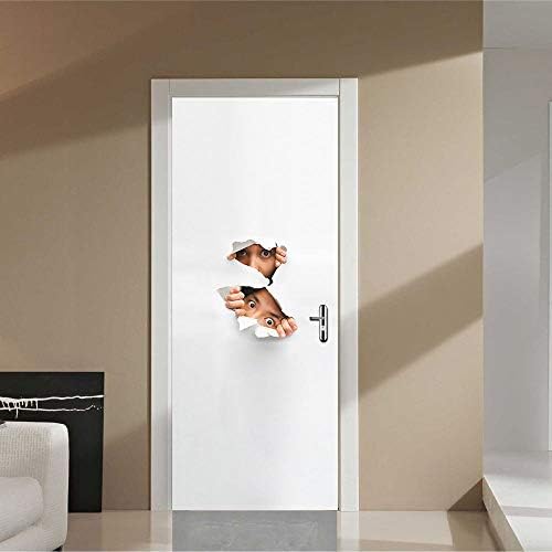 YSFU Wall Stickers Door Sticker 2Pcs/Set 3D Door Stickers Human Body Marilyn Monroe Art Murals Decal Door Wall Home Bedroom Living Room Decor 38.5X200Cm