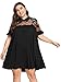 Romwe Women's Plus Size Floral Lace Short Sleeve Ruffle Summer Beach Swing Tunic Dress