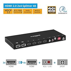 gofanco HDMI 2.0 2x4 Switcher Splitter with Audio