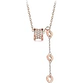 Lhyshl 925 Sterling Silver Necklace For Women Classic Circle Pendant with Cubic Zirconia 18 inches Chain Dainty Fashion Jewelry Gifts