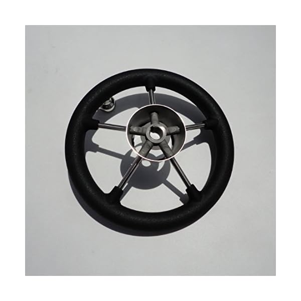 Yacht-Boat-SS-Wheel-With-PVC-Foam-Knob-5-Spoke-Size-115