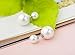 Rakumi Sterling Silver 8-12mm Double Sided White Seashell Pearl Studs Earrings