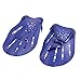 Pair Adjustable Tubing Strap Blue Swimming Swim Hand Paddles
