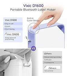 Vixic Label Makers D1600 Label Maker Machine, Mini