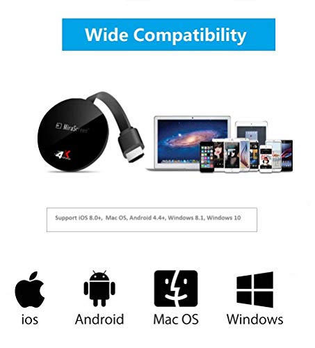 SmartSee Miracast Wireless Display Receiver 1080P HDMI WiFi Media Streamer Adapter Support YouTube Netflix Hulu Plus Airplay DLNA TV Stick for Android/Mac/iOS/Windows (2.4G)