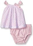Calvin Klein Baby-Girls Top with Lace Overlay and Panty, Pink, 0-3 Months
