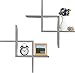 Greenco Criss Cross Intersecting Wall Mounted Floating Shelves Gray Finish, 2-Pack,