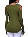 OLUOLIN Women's Sexy Lace Up Shirts Tops Cold Shoulder Blouses