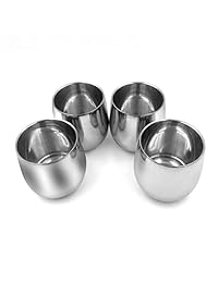 kchain 4pcs acero inoxidable Doble pared tazas 7oz