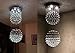 Contemporary 2 Balls Raindrop Crystal Chandelier Flush Mount Cylinder Chandelier Light Fixture Ceiling Lamp for Dining Room Living Room Kitchen Foyer Hallyway Bar of CRYSTOP