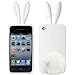 Leegoal Lovely Rabbit Silicone Bunny Case For iPhone 5 with Furry Tail - White
