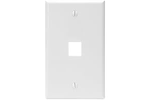 Leviton QuickPort Wallplate, Single Gang, 1-Port, 41080-1WP, White