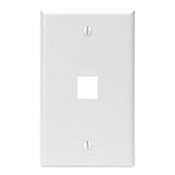 Leviton 1-Port QuickPort Wall Plate, 41080-1WP, White
