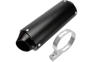 HARIFOGER 1.5" 38mm Exhaust Muffler With Clamp for 125cc 140cc 150cc 160cc 4 Wheeler ATV Quad Motorcycle Lifan Yx SDG Atomik Thumpstar BSE Apollo Kayo Stomp Chinese Pit Dirt Bike Black
