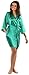 VEAMI Women's Kimono Robe-Emerald-Medium, Short