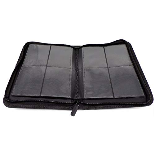 docsmagic.de Pro-Player 4-Pocket Zip-Album Black - 160 Card Binder - MTG - PKM - YGO