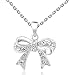 Women Charm Lady Jewelry Pendant Platinum Beautiful Bow Chain Necklace