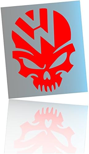 Vinstickers - VW SKELETON LOGO stickers - BEST for car, trucks, laptops and at home - BUY 2 get 1 FREE - Color Your Life (red)