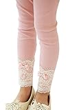 Romapig Winter Kids Girls Lace Flowers 3-7 Years Legging Pant Pink (6, Pink)