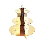 Tytroy Golden 3 Tier Round Cardboard Pastry Stand