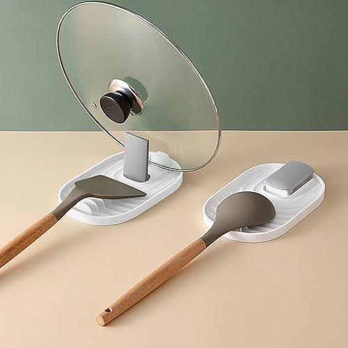 2 Pezzi Poggia Mestolo Cucina, Porta Mestoli da Cucina, Coperchio e poggia Cucchiaio Lavabile in Lavastoviglie Porta Coperchi Pentole, per Coperchio Pentola, Cucchiai, Bacchette, Spatola — foto 1 di 7