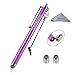 Wisdompro Stylus, 4.8 Inch Universal Microfiber Mesh Tip Styli with 2pcs Replacement Tips and Tether for Capacitive Touch Screen iPad, Tablet, iPhone, Samsung Galaxy Note/Tab and More (Purple)