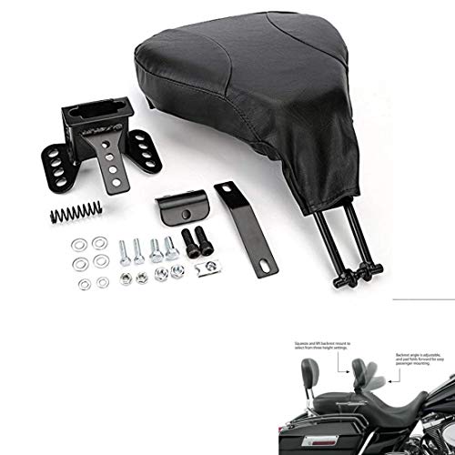KGYECLEAR Driver Rider Backrest Pad Leather Adjustable Back Seat For Harley Touring Trike Bike 2009-2015