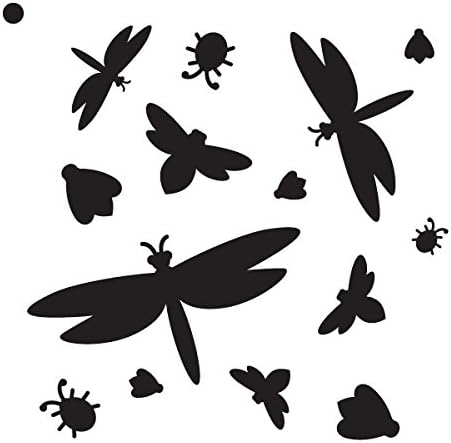 Bugs Life Stencil by StudioR12 | Insect Nature Pattern Art - Small 6 x 6-inch Reusable Mylar Template | Painting, Chalk, Mixed Media | Use for Journaling, DIY Home Decor - STCL811_1
