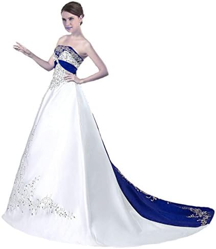 RohmBridal Strapless Satin Embroidery Wedding Dress Bridal Gown