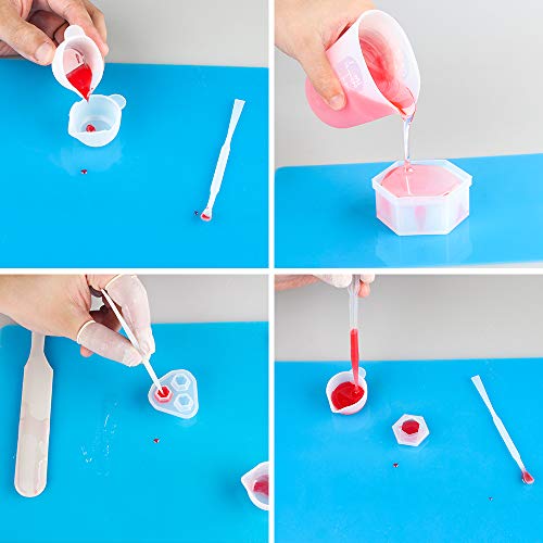 Reusable Silicone Mat Set (A3, A4, A5, A6) for Resin Crafts Jewelry Casting Molds, Food Grade Silicone Placemat, Waterproof Heat-Resistant