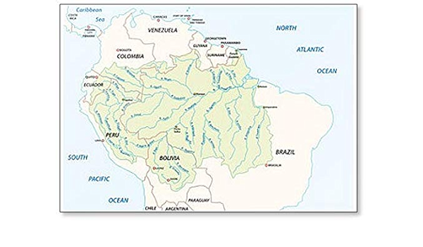 Amazon Com Map Of The Amazon River Drainage Basin Classic Fridge Magnet Home Kitchen